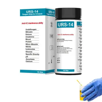 100 Ленти от URS-14 Реактив за анализ на Ивици урина Тест лента за анализ на урината Lactic Протеин, Уробилиноген, РН на 14 Анализ на параметрите на