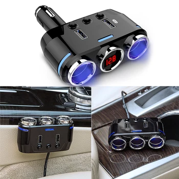 Автоаксесоари USB Зарядно за Кола 12V 24V Автомобилни Запалки Ивица на Контакти За Мобилен Телефон DVR LED USB Зарядно Устройство Адаптер