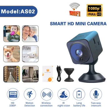 AS02 Мини-Камера 1080P Безжична Камера за Вътрешен Глас домофон Начало IR Камера за Сигурност Нощен Версия на Камера за Видеонаблюдение