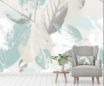 Потребителски тапети 3d стенопис Скандинавски модерна ръчно рисувани листа листенце тапети за хола начало декор на 3d papier peint